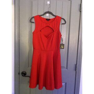 Jack BB Dakota Size 8 Red Cut Out Chest Red Fit And Flare Dress  NWT
